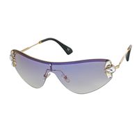 Fashion Diamond Flower Anti-uv Metal Sunglasses Wholesale sku image 3