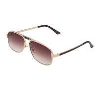 Fashion Single Beam Geometric Anti-uv Metal Sunglasses Wholesale sku image 7