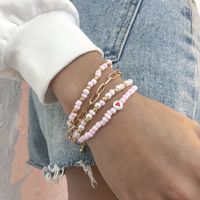 Wholesale Jewelry Hollow Chain Hit Color Beaded Bracelet Four-piece Set Nihaojewelry main image 2