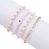 Vente En Gros Bijoux Chaîne Creuse Hit Bracelet De Perles De Couleur Ensemble De Quatre Pièces Nihaojewelry main image 6