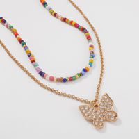 Aleación Retro Color Miyuki Bead Multicapa Mariposa Colgante Collar Venta Al Por Mayor Nihaojewelry main image 5