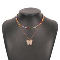Aleación Retro Color Miyuki Bead Multicapa Mariposa Colgante Collar Venta Al Por Mayor Nihaojewelry main image 6