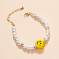 Wholesale Jewelry Retro Smiley Face Pearl Beaded Bracelet Nihaojewelry main image 3
