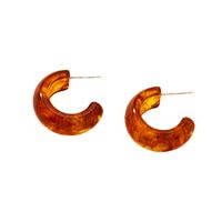 Retro Solid Color Acrylic C-shape Earrings Wholesale Nihaojewelry main image 6