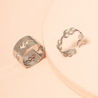 Foreign Trade Cross-border Punk Couple Ring Men And Women Couple Rings Combination Ins Style Hollow Personality Punk Index Finger Ring main image 3