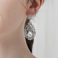 Fashion Alloy Rhinestone Water Drop Earrings Wholesale Nihaojewelry main image 3