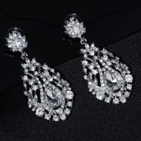 Fashion Alloy Rhinestone Water Drop Earrings Wholesale Nihaojewelry main image 4