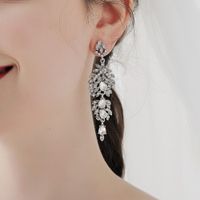 New Geometric Rhinestone Alloy Long Earrings Wholesale Nihaojewelry main image 3