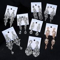 Fashion Alloy Rhinestone Round Drop Earrings Wholesale Nihaojewelry main image 1