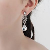 New Retro Sparkling Rhinestone Long Earrings Wholesale Nihaojewelry main image 3