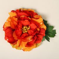 Vintage Fashion Big Red Peony Simulation Flower Hairpin Head Flower Wholesale Nihaojewelry main image 3