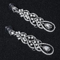 Fashion Rhinestone Long Tassel Earrings Wholesale Nihaojewelry main image 4