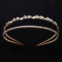 Forest Style Ornament Simple Outing Metal Rhinestone Headband Handmade Double Layer Delicate Girl Headband Temperament Hair Pressing Hairpin main image 4