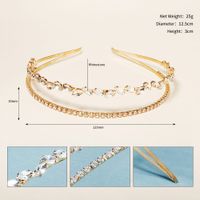 Forest Style Ornament Simple Outing Metal Rhinestone Headband Handmade Double Layer Delicate Girl Headband Temperament Hair Pressing Hairpin main image 6