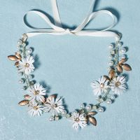 Fashion Fabric Simulation Flower Pearl Headband Wholesale Nihaojewelry main image 4