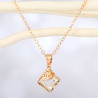 Fashion Transparent Square Resin Pendant Necklace Wholesale Nihaojewelry sku image 1