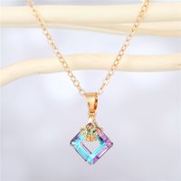 Fashion Transparent Square Resin Pendant Necklace Wholesale Nihaojewelry sku image 3