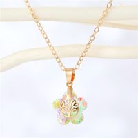 Europe And America Cross Border Ornament Fashion Flower Necklace Simple Geometric Pendant Multi-color Temperament Clavicle Chain Women sku image 1