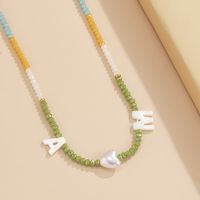Fashion Hand-woven Shell Beaded Letter Necklace Wholesale Nihaojewelry sku image 2