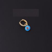 Wholesale Jewelry Colorful Dripping Oil Round Eyes Pendant Earrings Single Nihaojewelry sku image 2