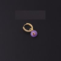 Wholesale Jewelry Colorful Dripping Oil Round Eyes Pendant Earrings Single Nihaojewelry sku image 5