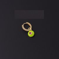 Wholesale Jewelry Colorful Dripping Oil Round Eyes Pendant Earrings Single Nihaojewelry sku image 6