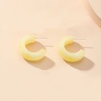 Retro Solid Color Acrylic C-shape Earrings Wholesale Nihaojewelry sku image 2