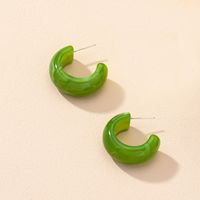 Retro Solid Color Acrylic C-shape Earrings Wholesale Nihaojewelry sku image 3