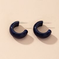 Retro Solid Color Acrylic C-shape Earrings Wholesale Nihaojewelry sku image 4