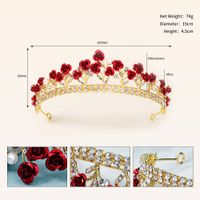 New Wedding Jewelry Baroque Red Rose Diamond Crown Wholesale Nihaojewelry sku image 1