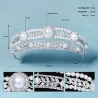 Couronne De Mariée Couronne De Perles En Strass Multicouche Coréenne En Gros Nihaojewelry sku image 1