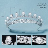 Korean Wheat Pearl Rhinestone Alloy Crown Wholesale Nihaojewelry sku image 1