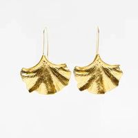 Europe And America Creative Exaggerated Long Metal Leaf Earrings For Women Ins Trending Unique Simple Ornament sku image 2