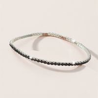 Fashion Black Single Row Rhinestone Elastic Crystal Bracelet Wholesale Nihaojewelry sku image 1