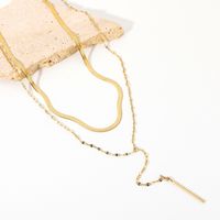 Simple Stainless Steel Double Snake Chain Rope Necklace Wholesale Nihaojewelry main image 1