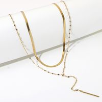 Simple Stainless Steel Double Snake Chain Rope Necklace Wholesale Nihaojewelry main image 3