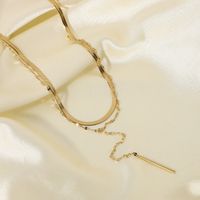 Simple Stainless Steel Double Snake Chain Rope Necklace Wholesale Nihaojewelry main image 4