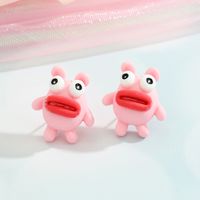 Cartoon Frog Monkey Resin Animal Earrings Wholesale Nihaojewelry main image 4