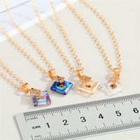 Fashion Transparent Square Resin Pendant Necklace Wholesale Nihaojewelry main image 3