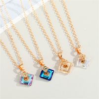 Fashion Transparent Square Resin Pendant Necklace Wholesale Nihaojewelry main image 5