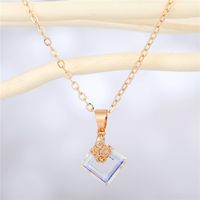 Fashion Transparent Square Resin Pendant Necklace Wholesale Nihaojewelry main image 6