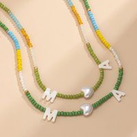Fashion Hand-woven Shell Beaded Letter Necklace Wholesale Nihaojewelry main image 4