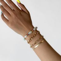 Wholesale Jewelry Retro Hollow Chain Imitation Pearl Beaded Bracelet Set Nihaojewelry main image 4