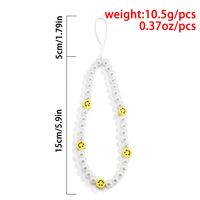 Wholesale Bohemian Style Soft Pottery Smiley Face Pearl Beaded Mobile Phone Chain Nihaojewelry main image 5