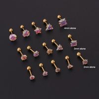 Ear Cartilage Rings & Studs Simple Style Geometric 316 Stainless Steel  Plating main image 3