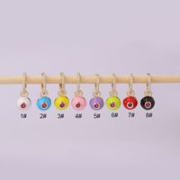 Wholesale Jewelry Colorful Dripping Oil Round Eyes Pendant Earrings Single Nihaojewelry main image 3