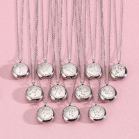 Simple Twelve Constellation Titanium Steel Diamond Short Necklace Wholesale Nihaojewelry main image 5