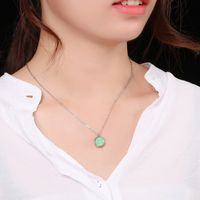Collier Coréen En Acier Au Titane Avec Pendentif Zircon Multicolore En Gros Nihaojewelry main image 3