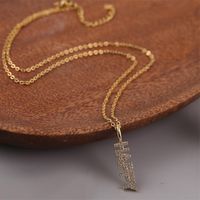 Simple Copper Inlaid Zirconium Happy Letter Necklace Wholesale Nihaojewelry main image 3