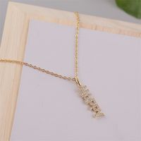 Simple Copper Inlaid Zirconium Happy Letter Necklace Wholesale Nihaojewelry main image 5